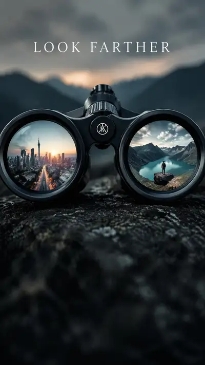Luxury binoculars future vision advertisement