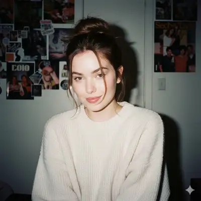1990s Flash Portrait of Young Woman