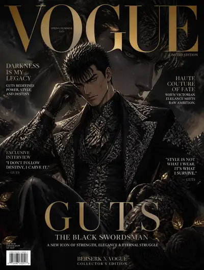 Berserk character reimagined as Vogue fashion cover icon