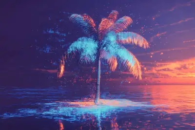 Vaporwave Glitch Aurora Prompt