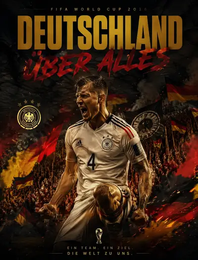 Germany World Cup 2026 fan poster with roaring defender