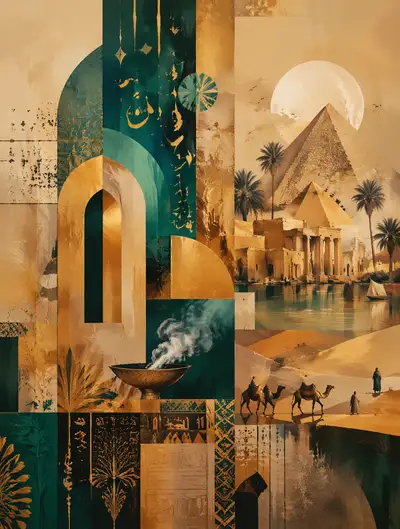 Abstract fine art piece depicting Egyptian culture and identity
