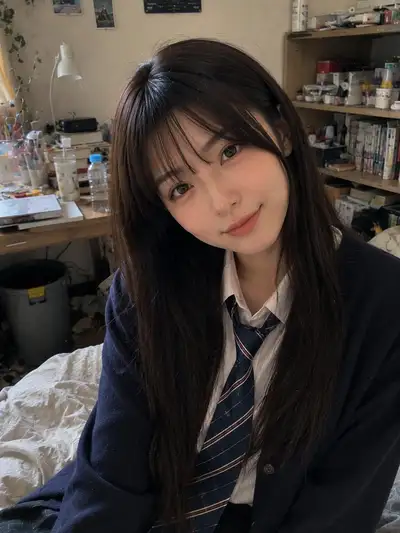 Photo décontractée façon smartphone d'une femme dans une chambre d'étudiante chaleureuse