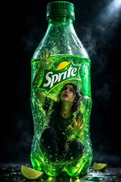 Surreal Sprite Bottle Prison Ad Photo