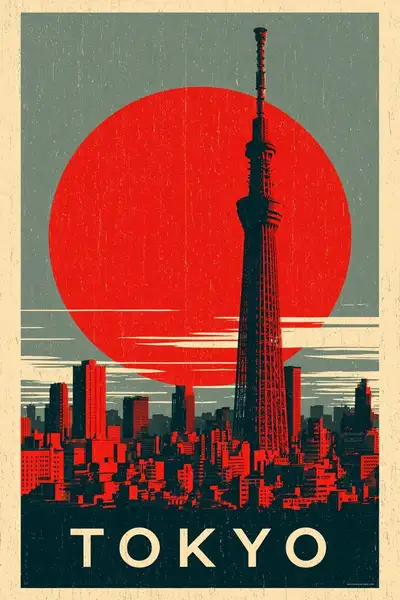 Vintage Retro Travel Poster Series for Iconic Cities