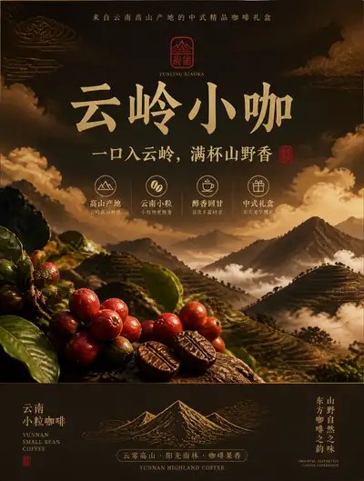 Four-board brand visual proposal for a coffee gift box brand