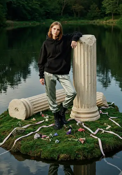 Greek column fashion editorial