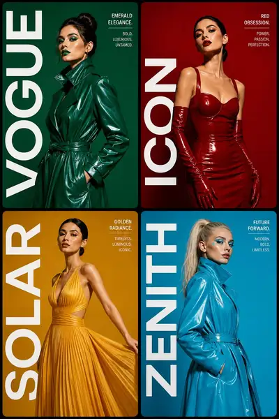 Premium Editorial Fashion Magazine 2x2 Grid
