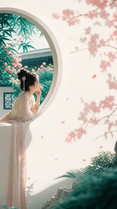 Oriental zen minimalist window poster prompt