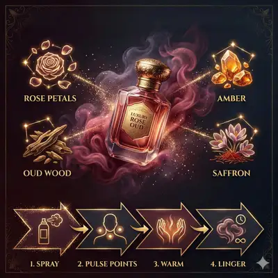Luxury Rose Oud Perfume Infographic