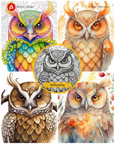 Owl Structure Reference Prompt for Adobe Firefly