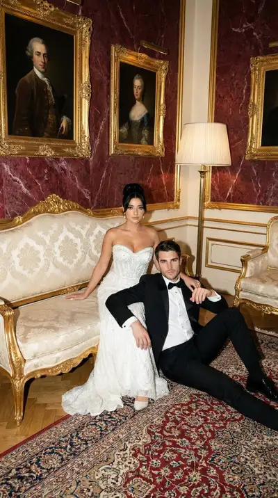 Baroque Wedding Flash Editorial Portrait