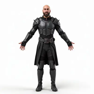 2D Cyberpunk Warrior Character Prompt