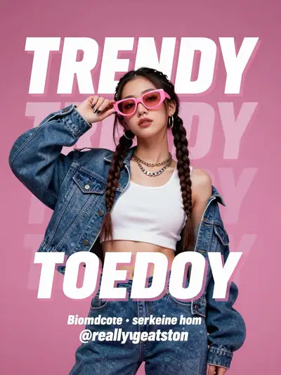 Trendy hip hop style Instagram poster, premium female
