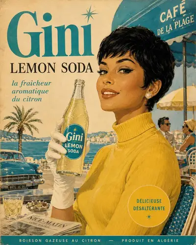 Vintage 1960s American advertising poster template for a drink brand