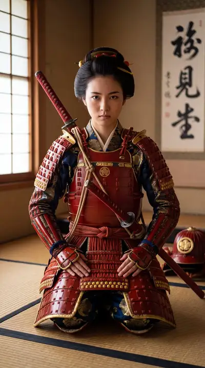 红衣武士女性肖像