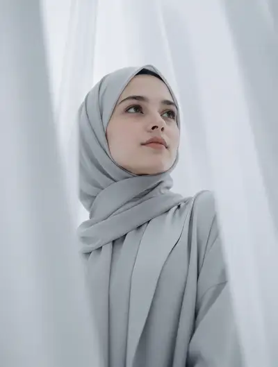 Identity-preserving portrait with elegant modest hijab outfit