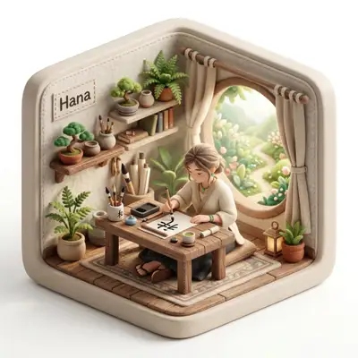 Felt-Style Isometric Diorama of a Creative Character