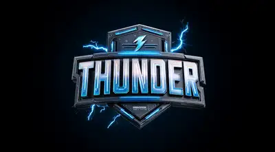 Futuristic Thunder Gaming Logo Prompt