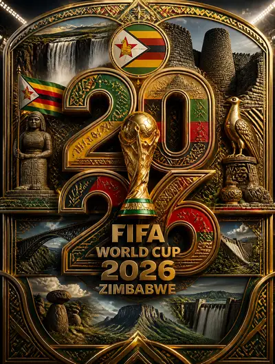 Zimbabwe FIFA World Cup 2026 luxury relief poster