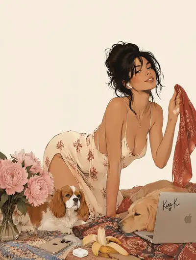 Kira K. 的奢华时尚编辑插画