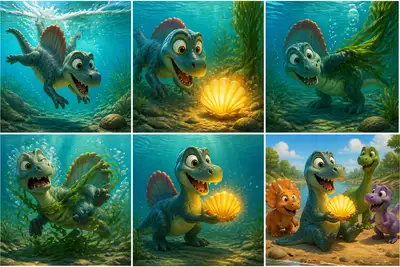 Children's Adventure Storyboard: Spiny the Spinosaurus