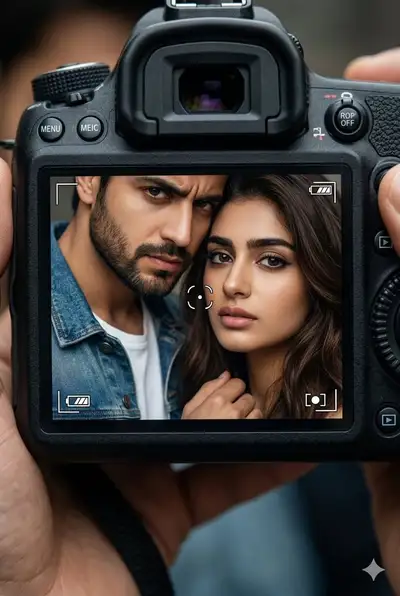 Photorealistic Romantic DSLR Portrait of South Asian Couple