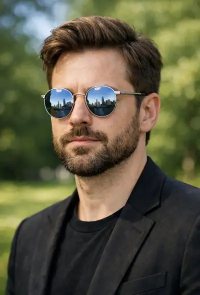 Ultra-Realistic Portrait of a Man in Golden Hour Park