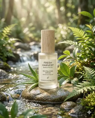 Eco-Friendly Skincare Bottle in a Natural Setting