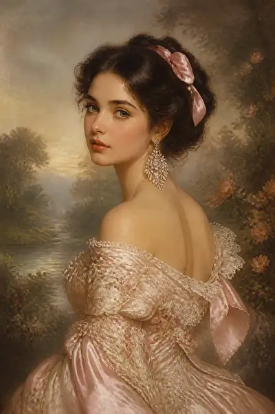 Classical Oil Painting Portrait of a Young Woman