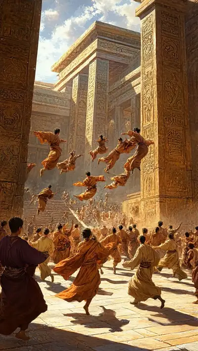 Ancient City Scholars Leapfrog Scene