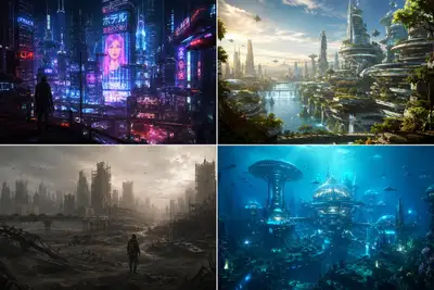 Cinematic Sci-Fi Cityscape Generator