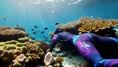 Neon Diver in Coral Reefs