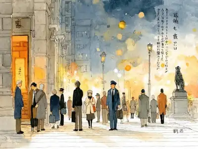 映画的な水彩イラストのプロンプト