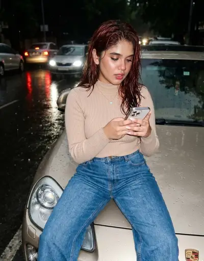 Y2K Rainy Night Candid Photo Prompt