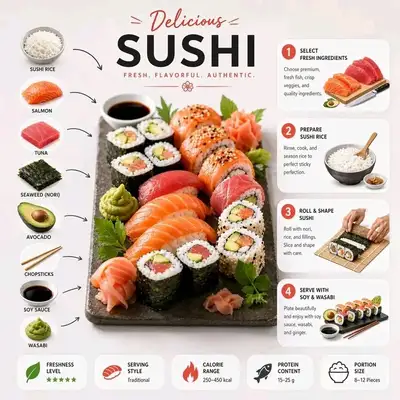 Sushi educational food infographic