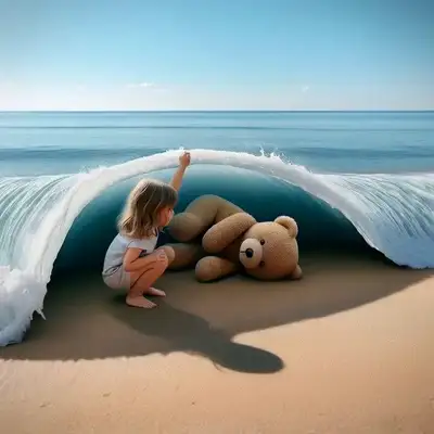 Surreal Wave Carpet Beach Illusion