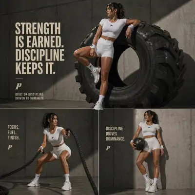 Industrial gym luxury fitness editorial poster