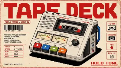 Retro Pixel Art Hardware Device Poster Template