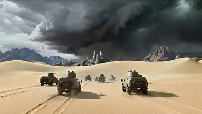 Desert Convoy Mechanical Beast Action Scene