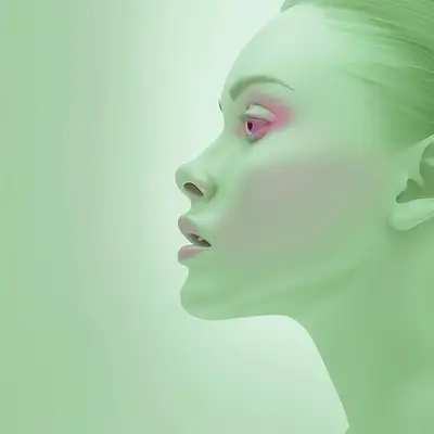 Futuristic Green Woman Minimalist Portrait