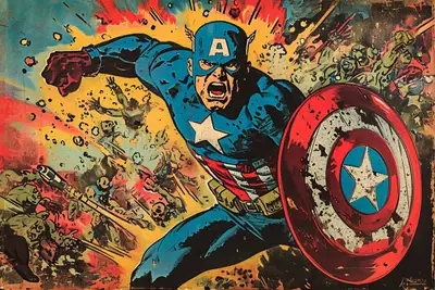 Jack Kirby Style Comic Action Scene