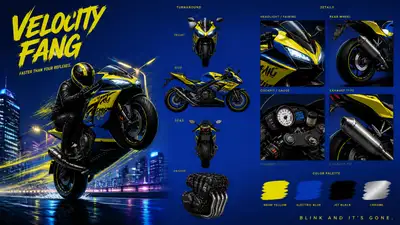 Premium Cinematic Sport Bike Vehicle Bible Sheet