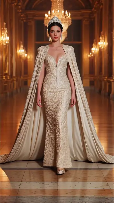 Cinematic Royal Palace Fashion Tracking Shot
