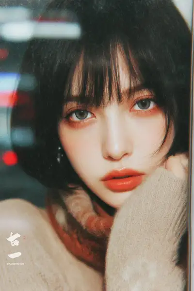 Moody Portrait of Japanese Beauty on Train