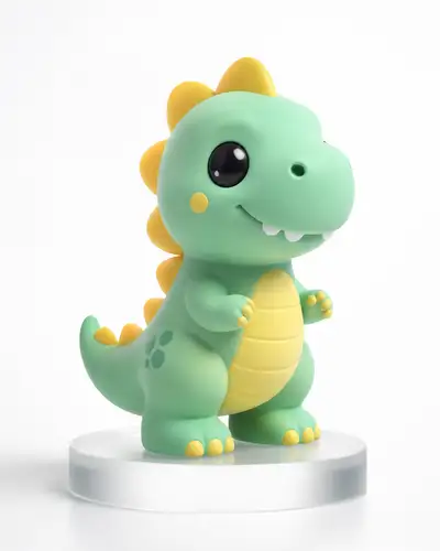Friendly dinosaur mascot vinyl toy design