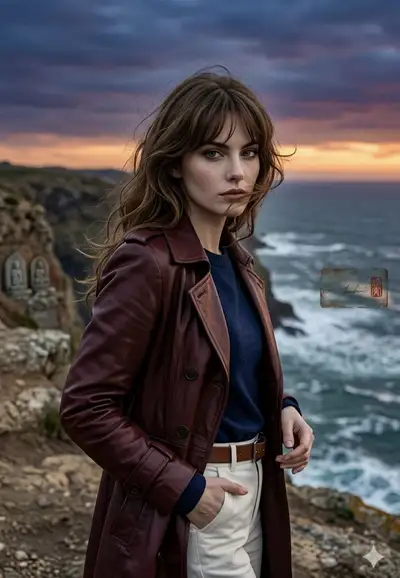 Cinematic Anime Sunset Cliff Portrait