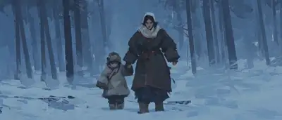 Hand-drawn frame-by-frame blizzard animation video prompt