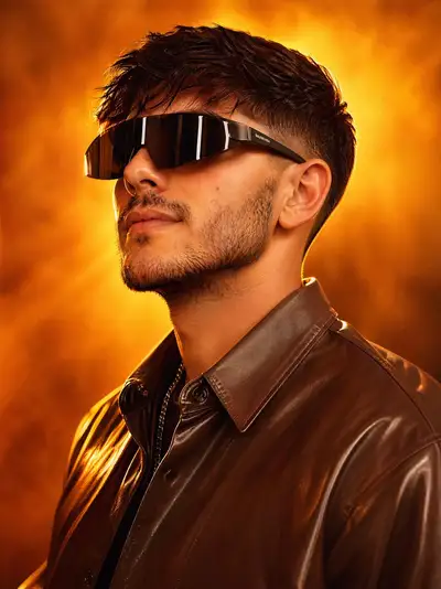 Cinematic Portrait with Futuristic Sunglasses