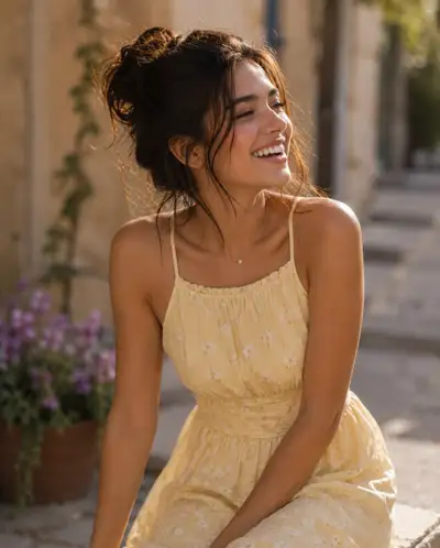 Golden Hour Portrait in European Alleyway
